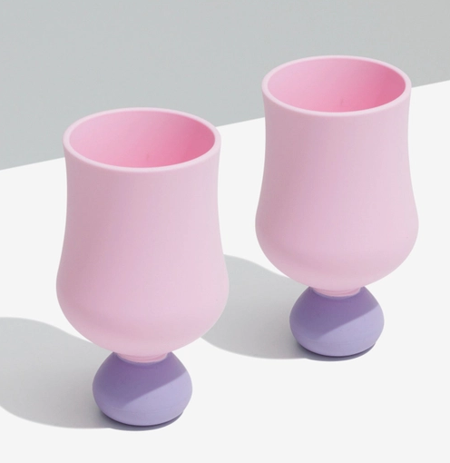 BUBBLE GOBLET SET OF 2 - FAIRY FLOSS
