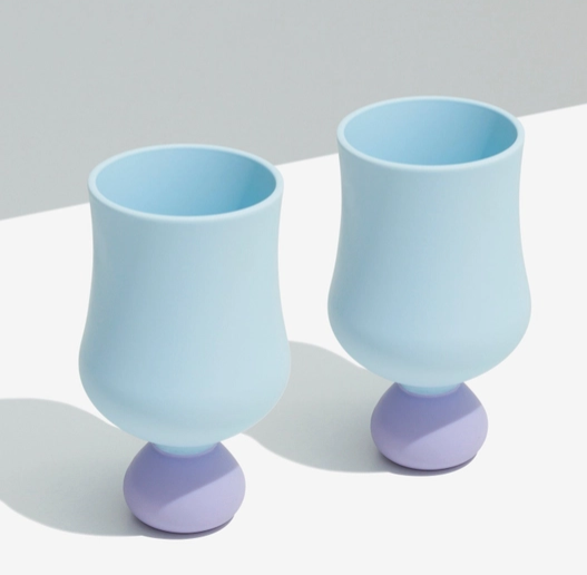 BUBBLE GOBLET SET OF 2 - BUBBLEGUM