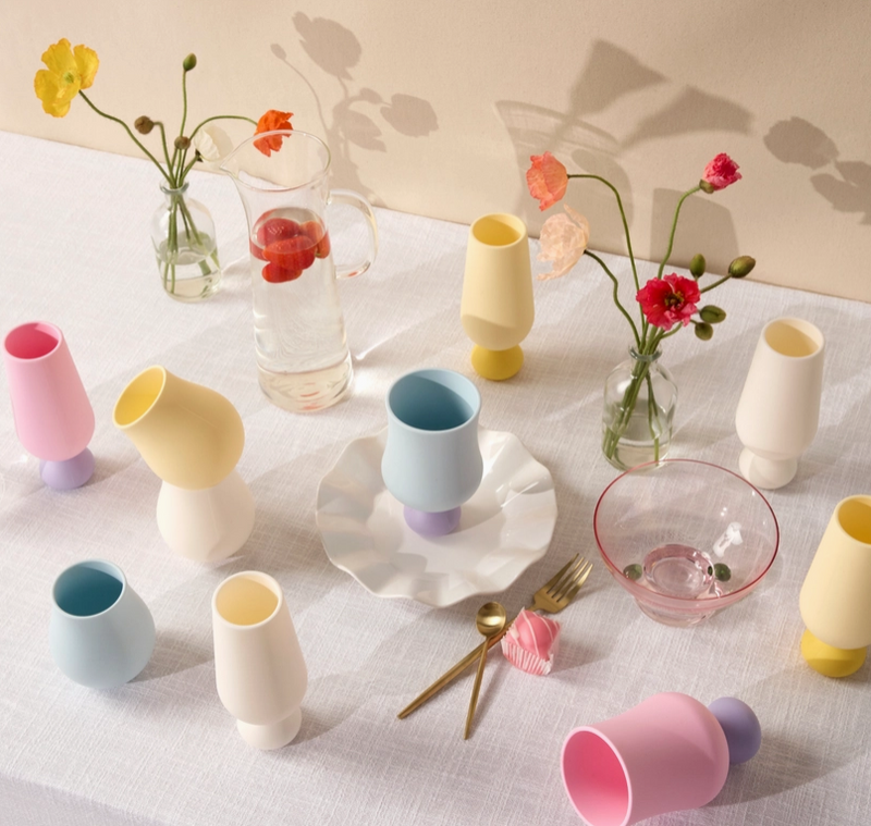 BUBBLE GOBLET SET OF 2 - BUBBLEGUM