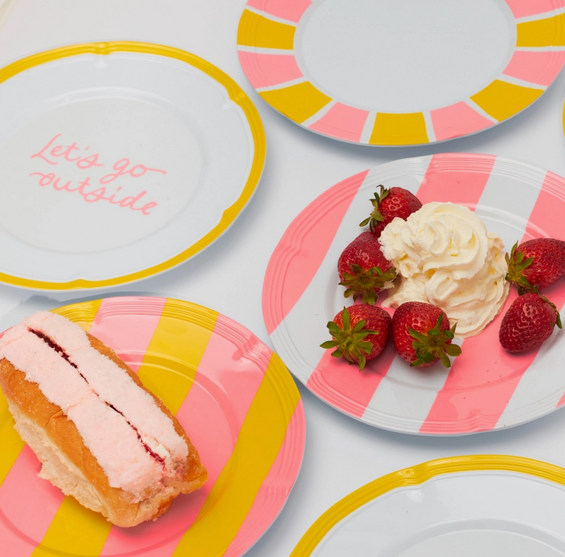 MELAMINE PLATE SET - STRIPED