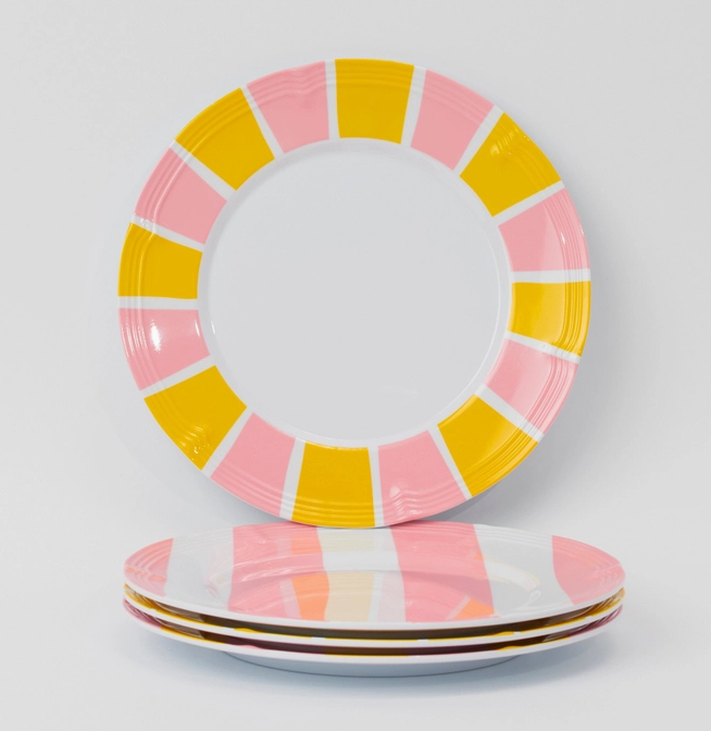 MELAMINE PLATE SET - STRIPED