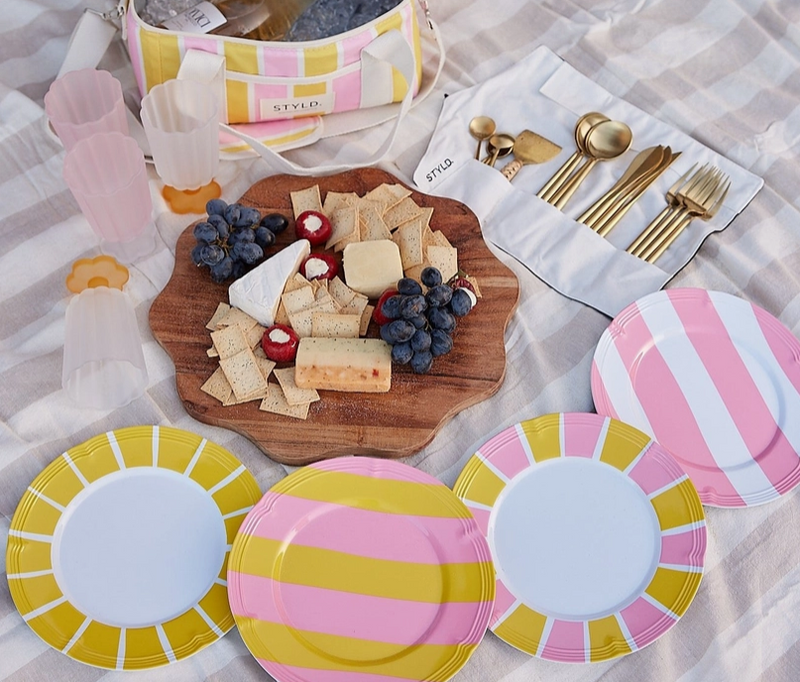 MELAMINE PLATE SET - STRIPED