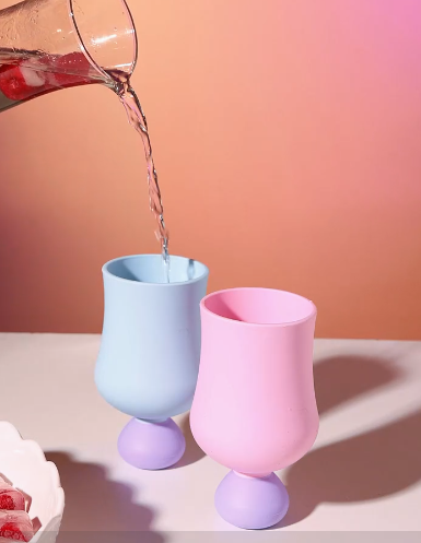 BUBBLE GOBLET SET OF 2 - BUBBLEGUM