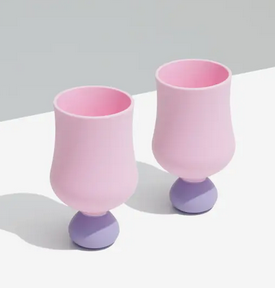 BUBBLE GOBLET SET OF 2 - FAIRY FLOSS