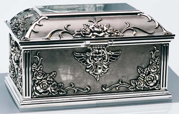 LARGE PEWTER JEWELLERY BOX