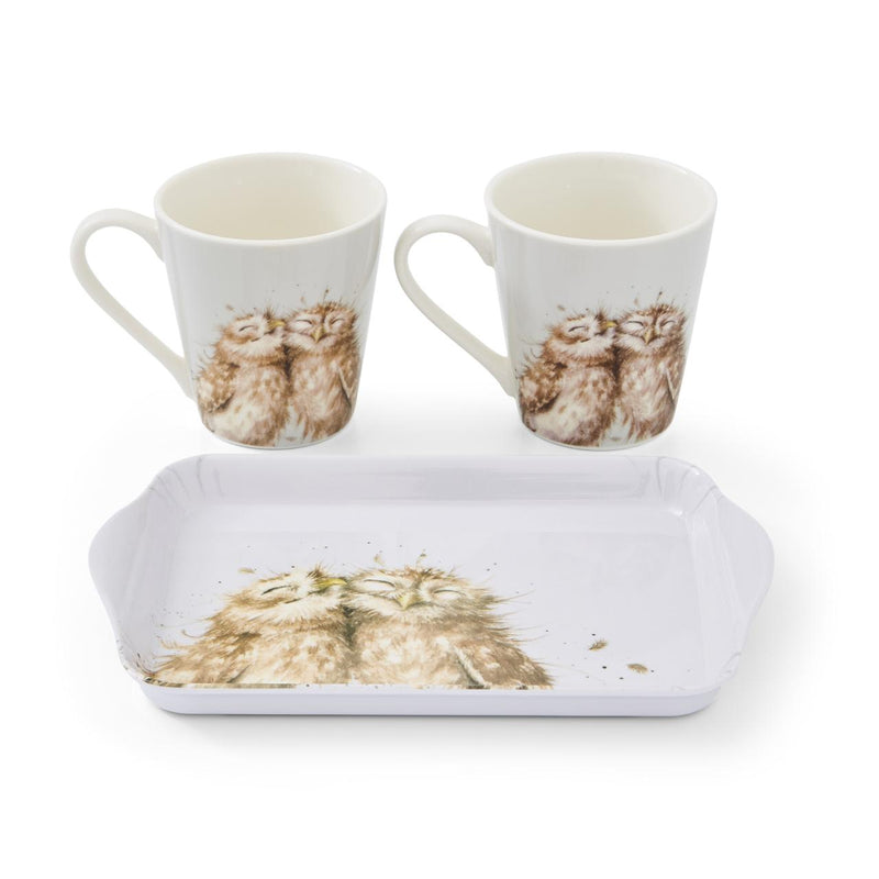 WRENDALE OWL MUG & TRAY SET