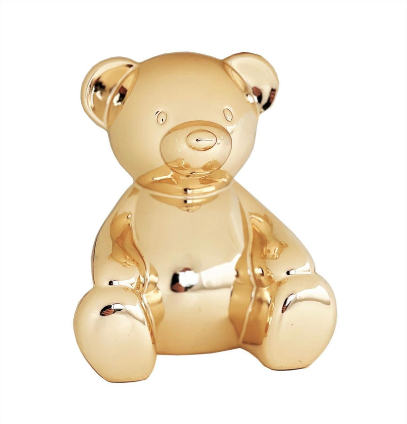 MONEY  BOX - EDWARD BEAR GOLD FINISH