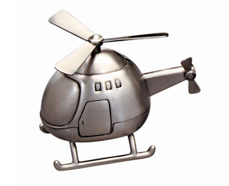 MONEY BOX - PEWTER HELICOPTER