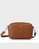 MONICA CAMERA CROSSBODY/BAG - DARK TAN WITH AZTEC STRAP