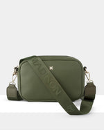MONICA CAMERA CROSSBODY/BAG - OLIVE GREEN WITH AZTEC STRAP