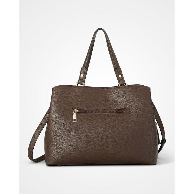 KATHERINE MEDIUM SATCHEL - DARK TAN