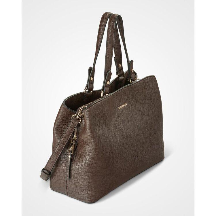 KATHERINE MEDIUM SATCHEL - DARK TAN
