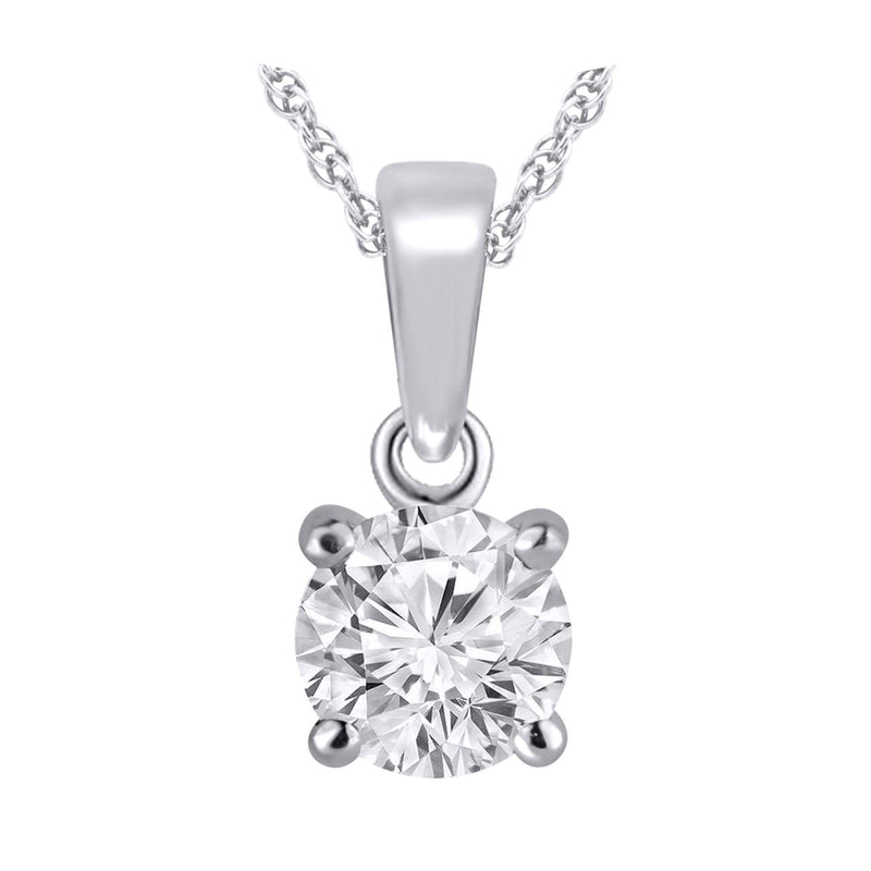 14CT WHITE GOLD SOLITAIRE DIAMOND PENDANT - 1.00CT