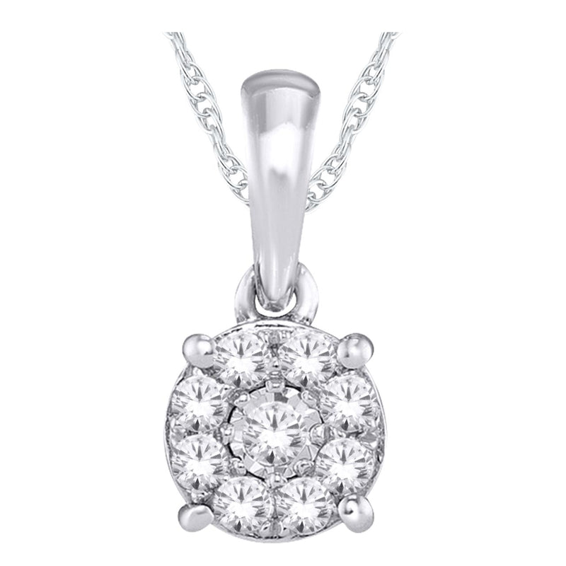 10CT WHITE GOLD DIAMOND PENDANT - .10CT