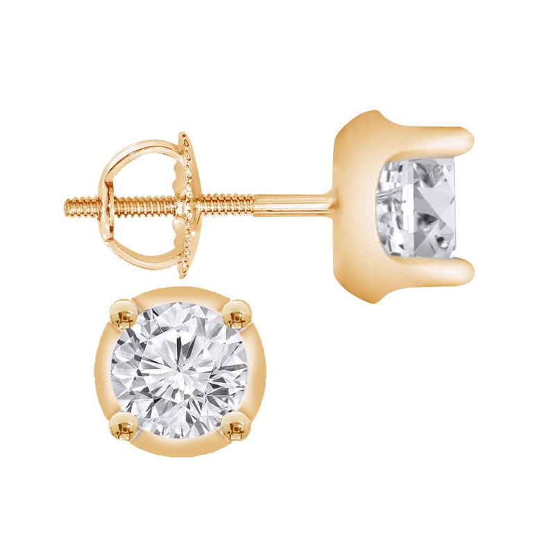 14CT YELLOW FOLD DIAMOND STUDS -.75CT