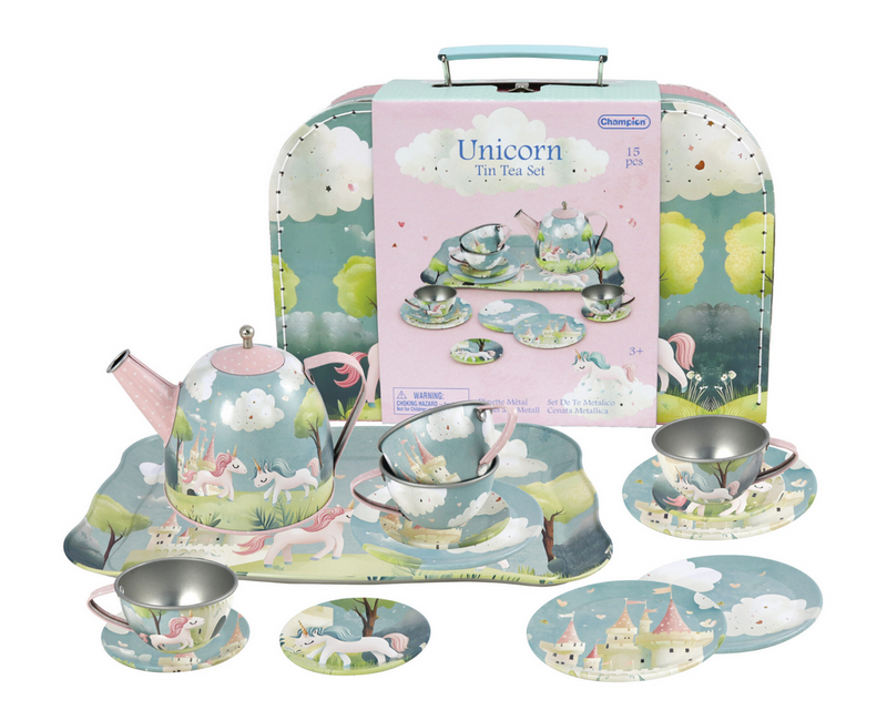 TIN TEA SET - UNICORNS