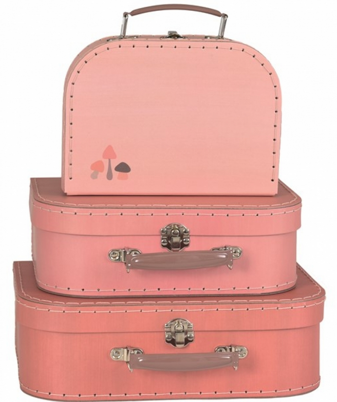 SET OF 3 KIDS FUN STORAGE SUITCASES