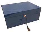 WOODEN JEWELLERY BOX LARGE - AZURE