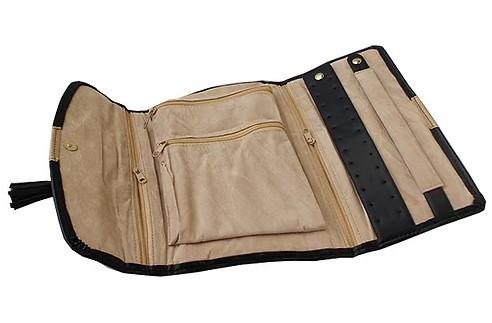 KARA BLACK/GOLD JEWELLERY TRAVEL ROLL