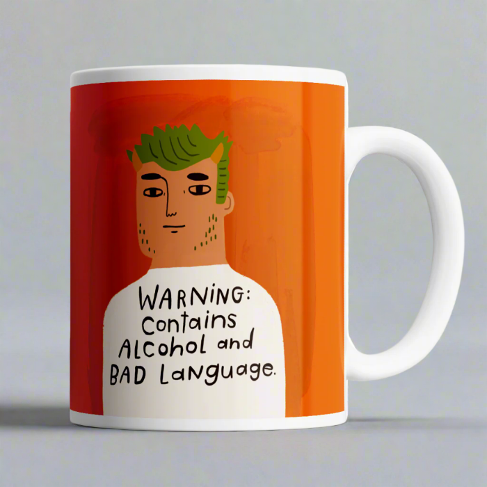 WARNING CONTAINS ALCOHOL AND BAD LANGUAGE MUG