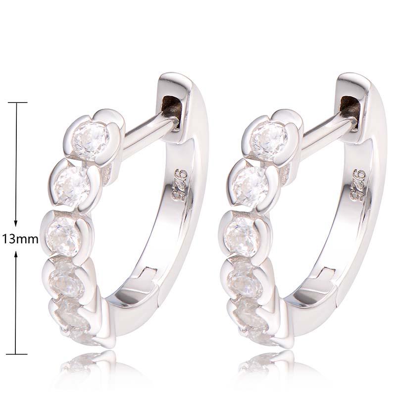 STERLING SILVER CUBIC ZIRCONIA SET HUGGIES
