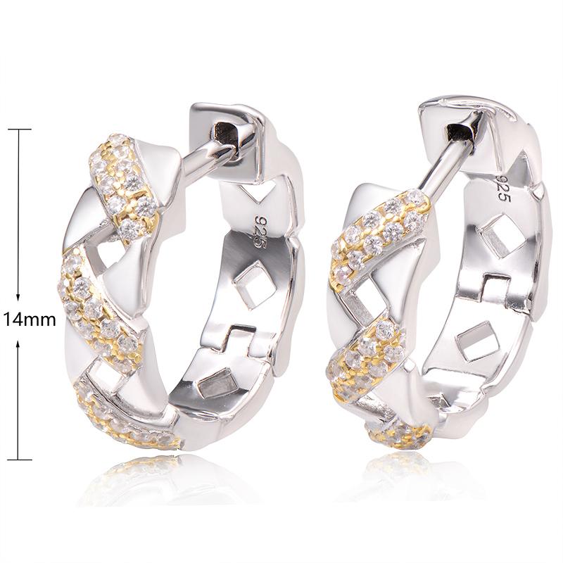 STERLING SILVER & GOLD PLATED CUBIC ZIRCONIA SET HUGGIES