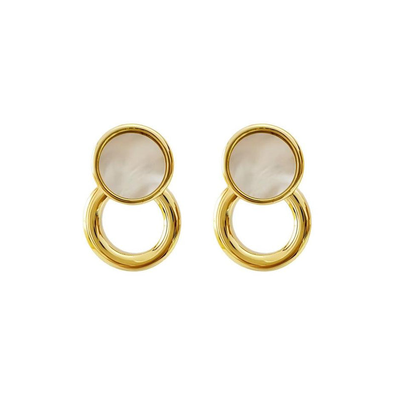 STERLING SILVER MOTHER OF PEARL STUD EARRINGS