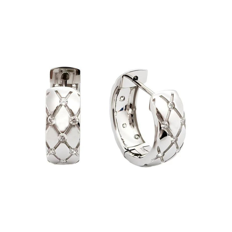 STERLING SILVER CUBIC ZIRCONIA SET HUGGIES