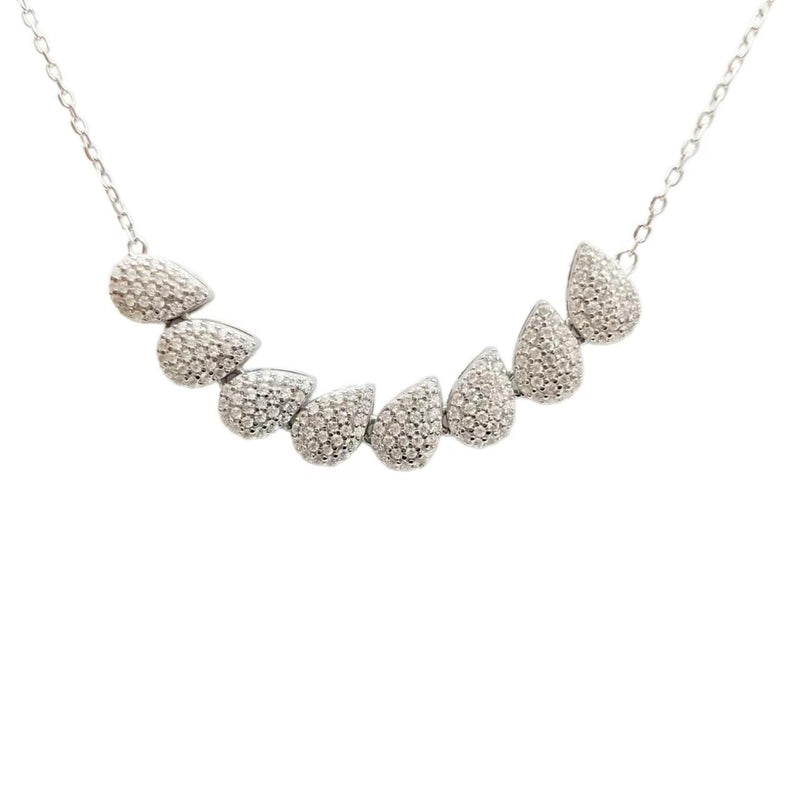 STERLING SILVER PAVE SET TEARDROP NECKLACE