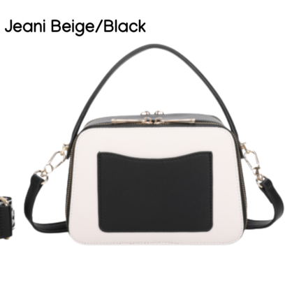 JEANI BEIGE/BLACK CROSSBODY BAG