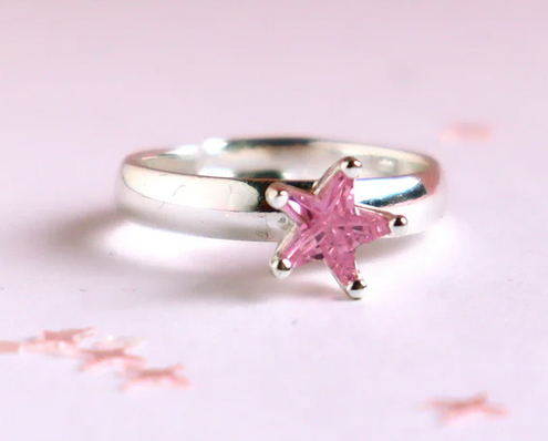Pink Shining Star Ring