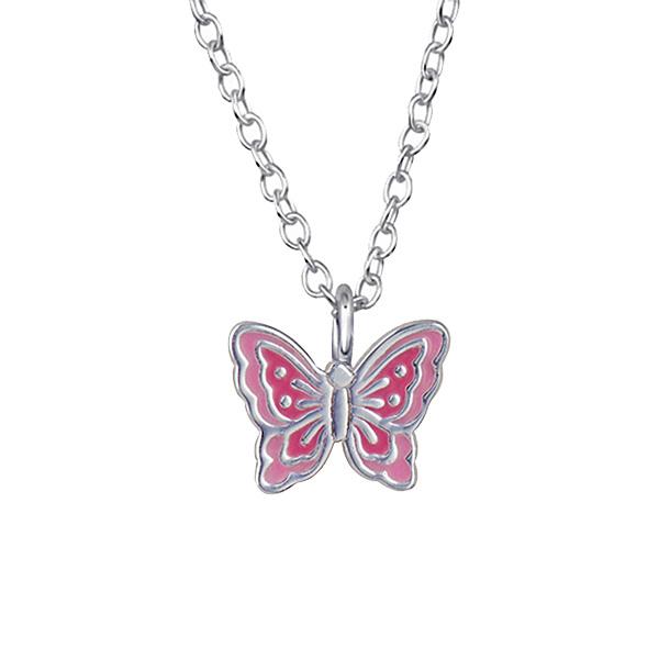 STERLING SILVER BUTTERFLY PENDANT AND CHAIN
