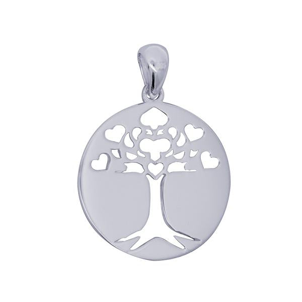 STERLING SILVER ROUND TREE OF LIFE PENDANT