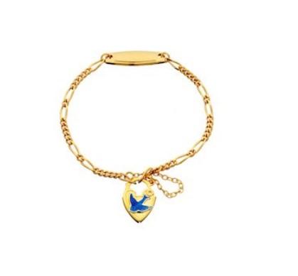 RGP FIGARO BABY ID BRACELET WITH BLUE BIRD