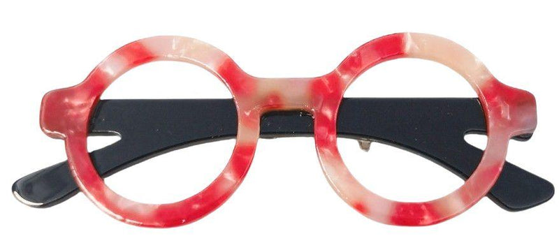 GLASSES BROOCH RED