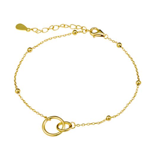 STERLING SILVER GOLD PLATED CIRCLE BRACELET