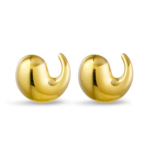 S STEEL SWIRL EARRING