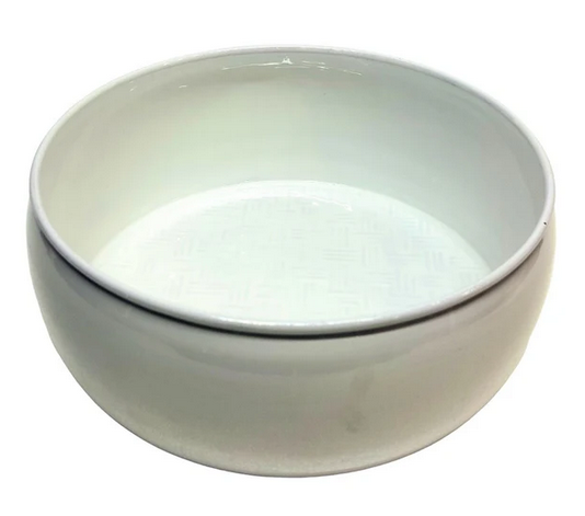 WHITE BAMBOO PATTERNED SALAD BOWL