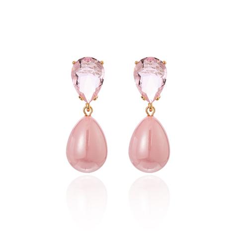 PINK CRYSTAL & IMI PEARL EARRINGS