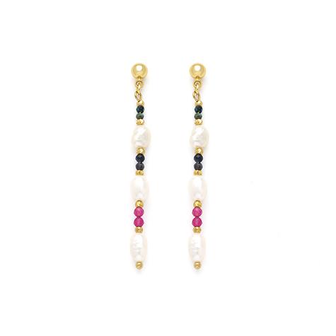 MULTI COLOUR & PEARL DROP EARRINGS
