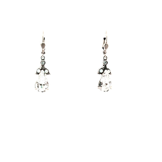 AU BOUT DES REVES CLEAR PEAR DROP EARRINGS