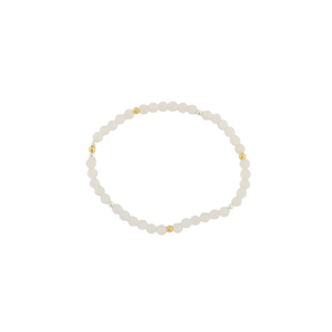 WHITE MOONSTONE ROUND 4MM GEM BRACELET
