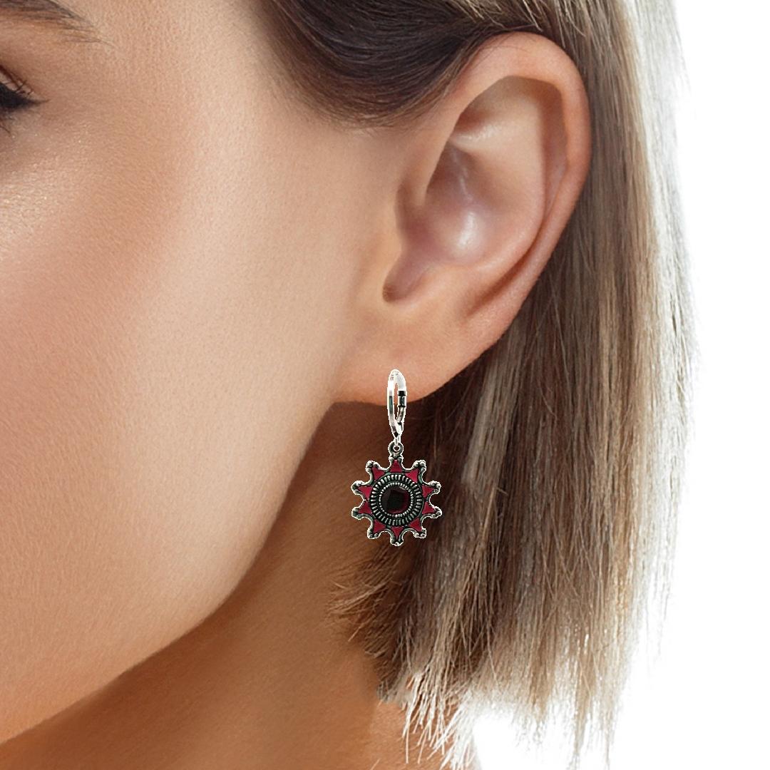 AU BOUT DES REVES RED DROP EARRINGS