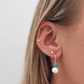 STERLING SILVER FRESWATER PEARL & AMAZONITE EARRINGS