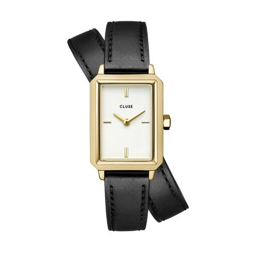 CLUSE BLACK LEATHER & GOLD WATCH