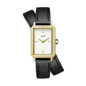 CLUSE BLACK LEATHER & GOLD WATCH
