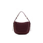 BURGANDY SUEDETTE TOP HANDLE HANDBAG