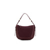 BURGANDY SUEDETTE TOP HANDLE HANDBAG