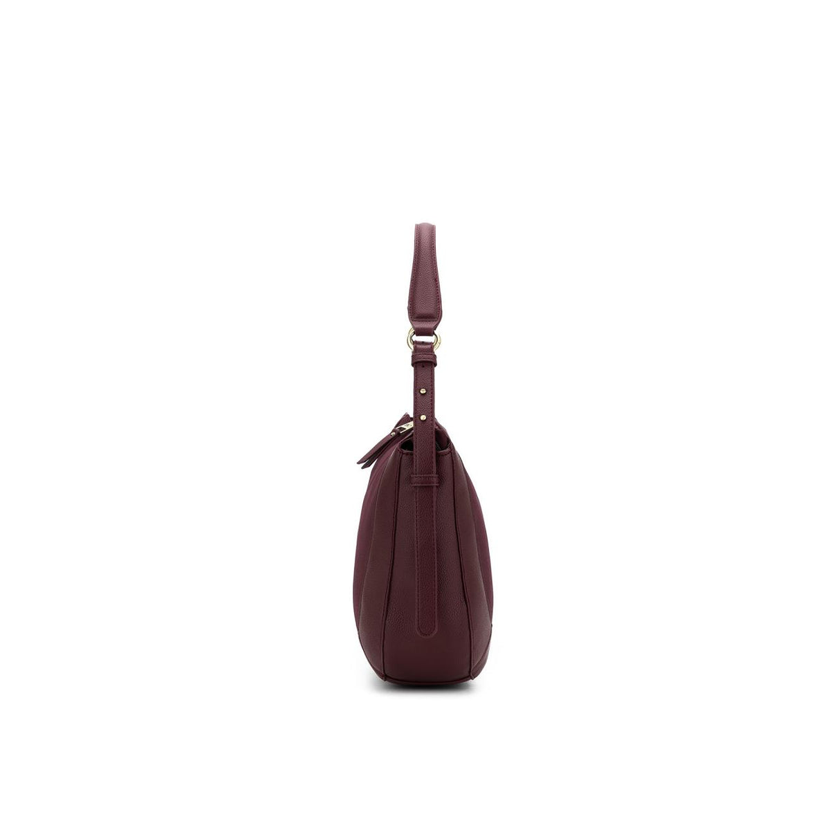 BURGANDY SUEDETTE TOP HANDLE HANDBAG