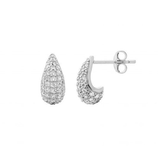 STERLING SILVER PAVE SET EARRINGS